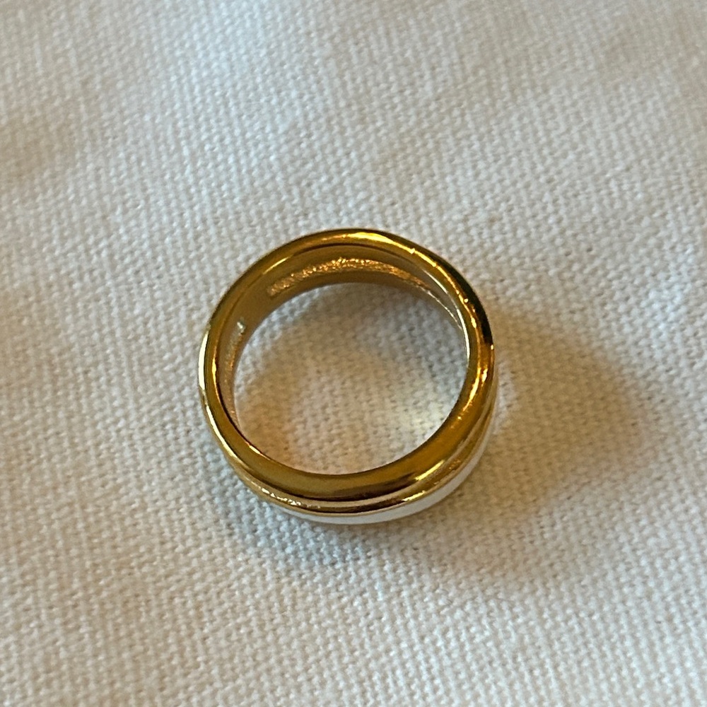 Atolea designer beachwear Gold and White‎ Ring size 4 - Picture 2 of 3